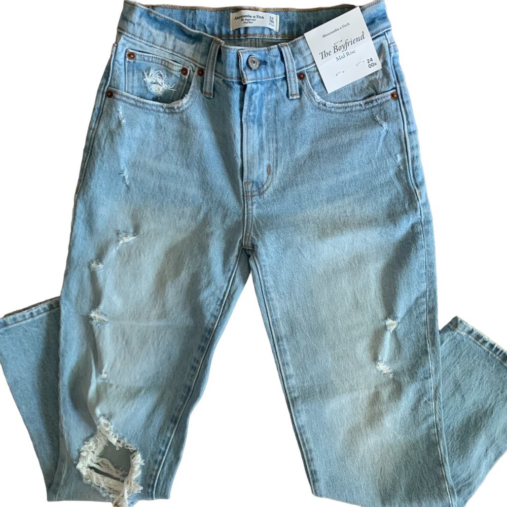 NEW Abercrombie & Fitch The Boyfriend Midrise Jeans